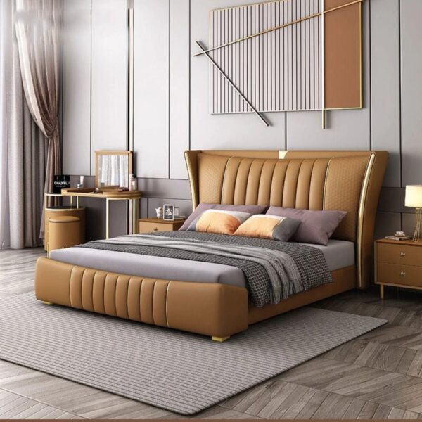 Golden Finish Bed