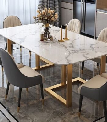 Aurora Marble Dining Set – Luxe Harmony Edition
