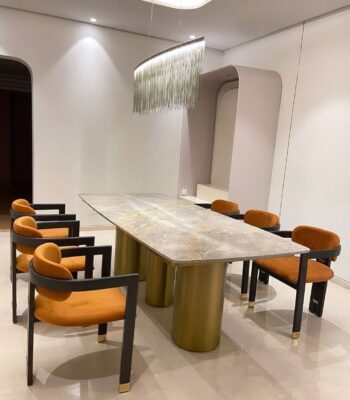 Aurum Curve Dining Set – Modern Ember Series