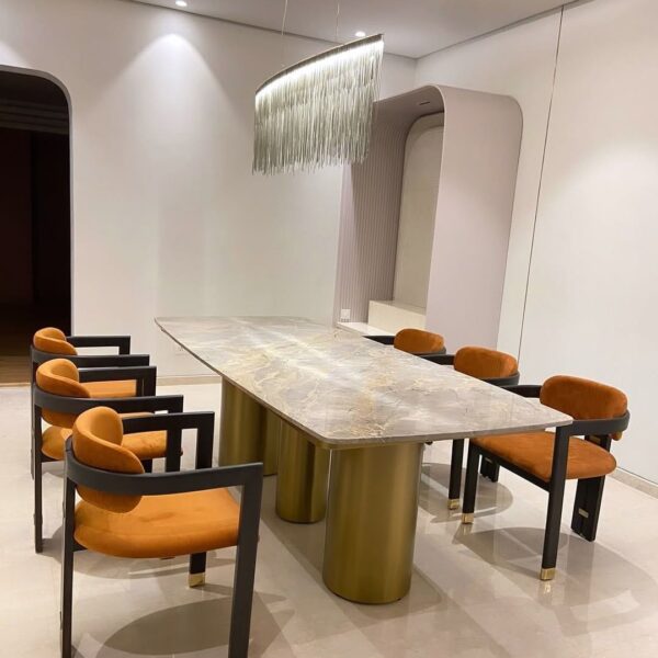 Aurum Curve Dining Set – Modern Ember Series