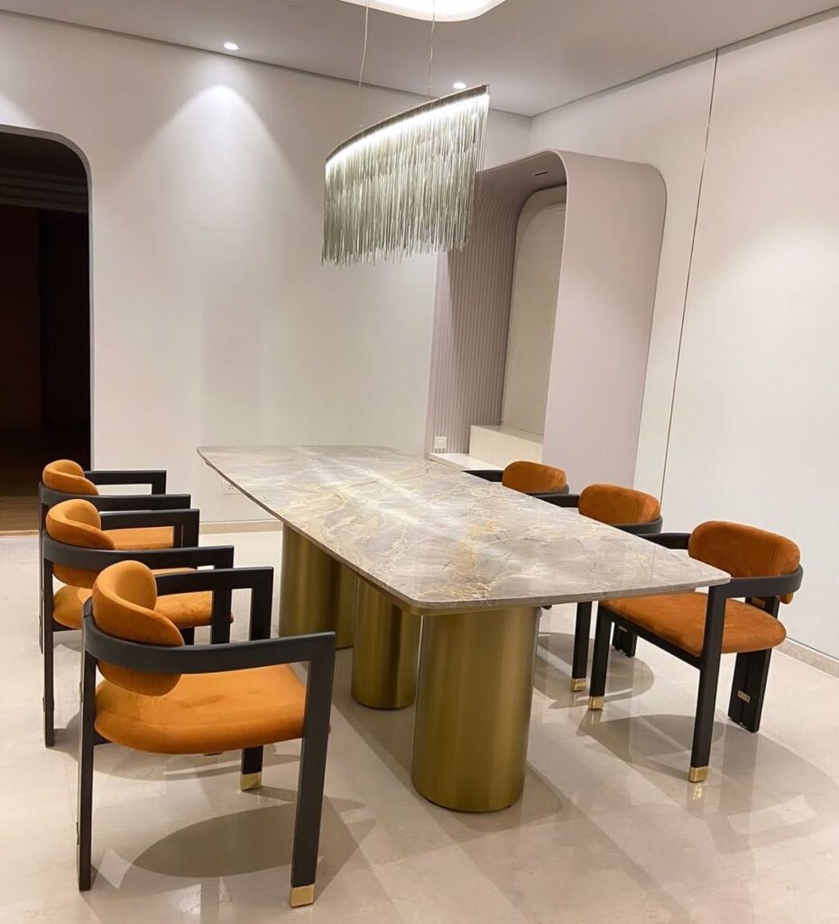Aurum Curve Dining Set – Modern Ember Series