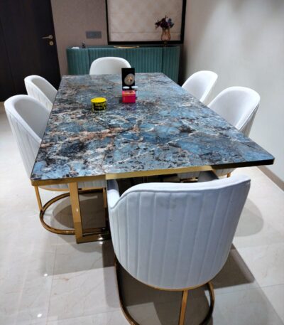 Velvet Royale Dining Set – Blush Gold Edition