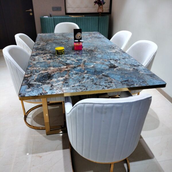 Velvet Royale Dining Set – Blush Gold Edition