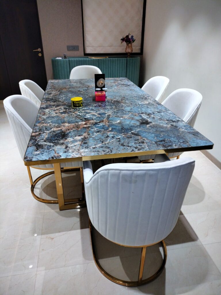 Velvet Royale Dining Set – Blush Gold Edition